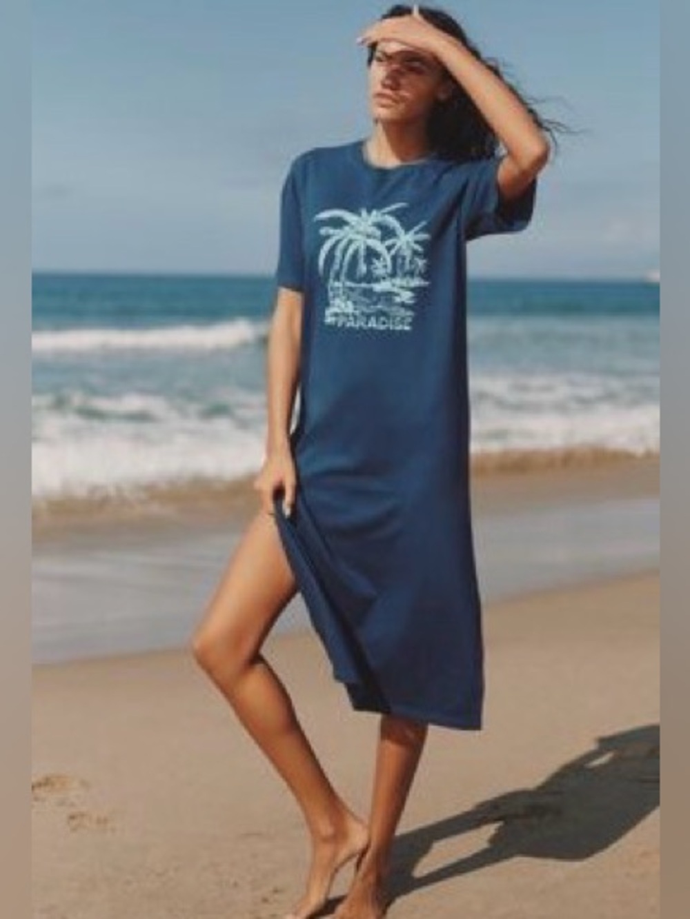 Celandine/Anthropologie Graphic T-Shirt Midi Dress XS
